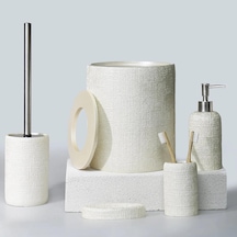 By Selim Natural İnci 5 Parça Polyester Banyo Seti İnci