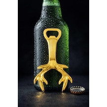 Altın Geyik Boynuzu Tasarım Metal Şişe & Kapak Açacağı Altın