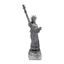 Abd New York Özgürlük Heykeli Reçine Gümüş Renk 20 Cm