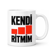 Kendi Ritmim Tasarımlı Porselen Kupa - Model 688 Kırmızı
