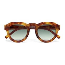 Okkia Zeno Round Unisex Güneş Gözlüğüsahara Havana / Lens: Yeşil Açık Kahverengi