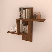 Rafkestir Piano Duvar Raf Seti Hareli Ceviz (Mat)