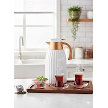 Kastel Serisi 1.5 Litre Cam Termos Açık Beyaz