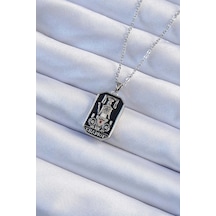 316l Çelik Zincir Gümüş Renk Siyah Mineli Tarot Kolye - Tj-bko9246 316l Çelik Zincir Gümüş Renk Siyah Mineli Tarot Kolye - Tj-bko9246