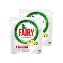 Hepsi Bir Arada 140 Yıkama Bulaşık Makinesi Deterjanı Kapsülü, Limon Kokulu 70 X 2