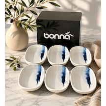 6'lı Blue Wave Hygge 10cm Hygge Oval Servis Sos/meze/kahvaltı/reçel/aperatif Çok Renkli