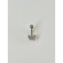 Kelebek Detaylı Göbek Piercing Çok Renkli 41928428