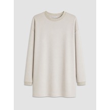 Lcw Everyday Gri Soft Touch Oversize Kadın Sweatshirt Tunik