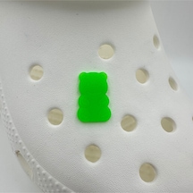 Crocs Terlik Süsü Ve Aksesuarı , Çanta Süsü Jibbitz Hribo Ayıcık Şeffaf Alt 04 Görsel Figür Aksesuar Neon Yeşil