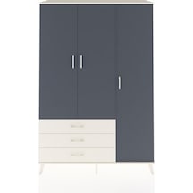 Hyperion Dolap 6 Raflı 3 Çekmeceli Tek Askılı 132x44x195 Aytaşı-antrasit/aytaşı Antrasıt/aytası