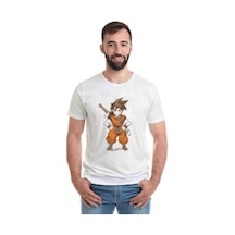 Anime Dragon Ball Baskılı Beyaz Erkek Tshirt (531002533)