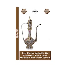 Özel Üretim Nostaljik Süs Geleneksel Parça Salon Aksesuarı Pirinç İbrik 130 Cm