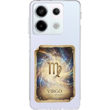 Redmi Note 13 Pro 5g İle Uyumlu Burç Kartları Başak Tasarımlı Şeffaf Silikon Kılıf Şeffaf
