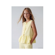 LC Waikiki Alıta Cıty Farkıyla Fiyonk Detaylı Kız Çocuk Peplum Gömlek Belirtilmemiş - 918744547 Belirtilmemiş