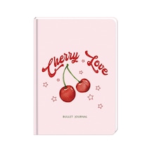 15,5 X 21 Noktalı Ciltli Bullet Journal Defter - Kiraz
