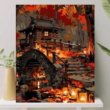 Sayılarla Boyama Tuval Seti - 40x50 Cm Renkli Taş Ev
