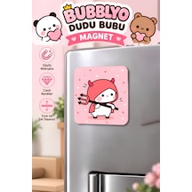 Dudu Bubu Dekoratif Buzdolabı Magneti 6x6 Cm Kırmızı