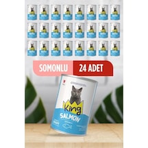King Somonlu Yetişkin Kedi Konservesi, 400 Gr, 24 Adet