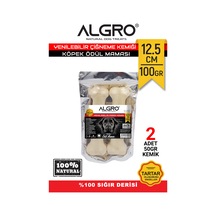 Algro Doğal Sığır Derisi Köpek Ödül Kemiği 12.5 CM 100 G