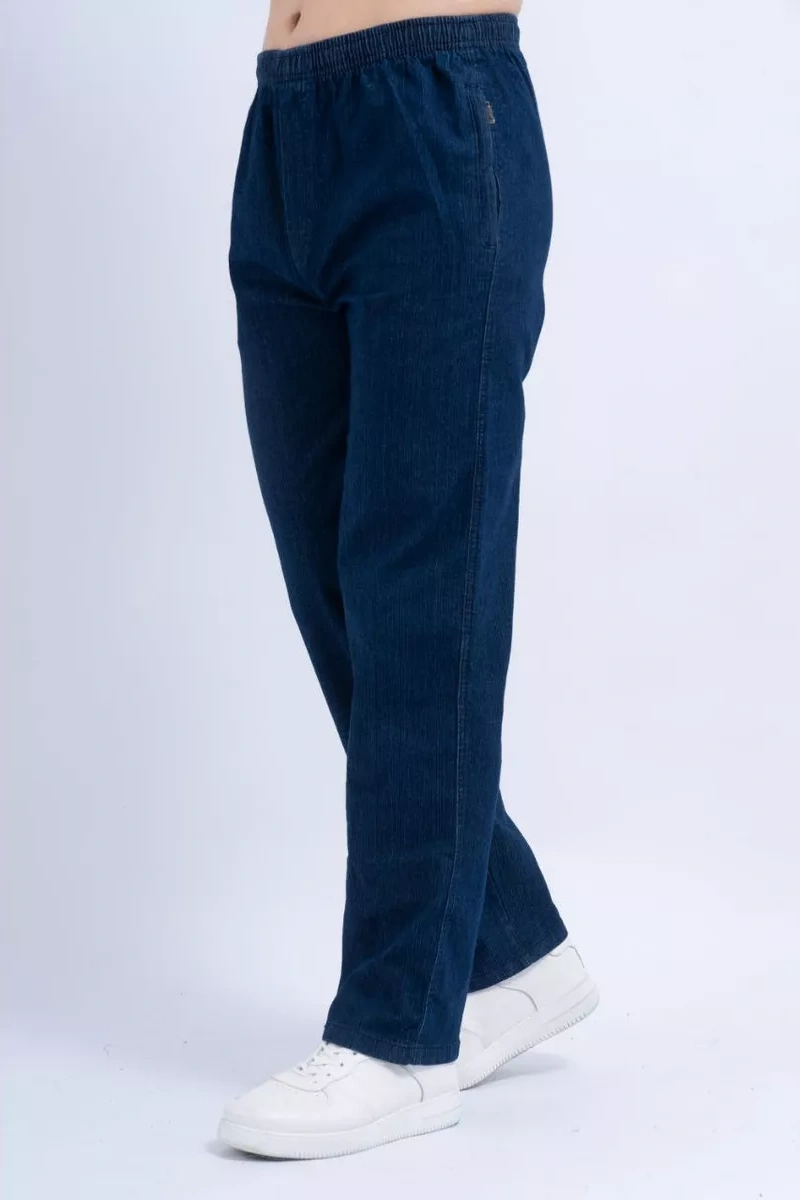 Dosop Büyük Beden Lastik Belli Hafif Kot Pantolonlar. 201069493 Mavi