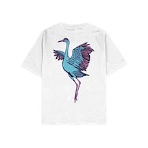 Adrift Crane Beyaz Oversize Unisex T-shirt Beyaz
