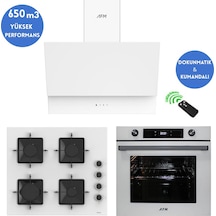 Ferre Ve Afm Tech SS206 + FM7701 + FM3401W Whıte Star Turbolu Beyaz Dijital Ankastre Set
