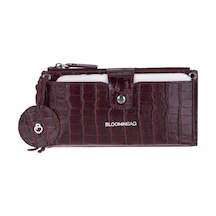 Bloominbag Burgundy Croco Lozan Hakiki Süet Çapraz Askılı Telefon Bölmeli Cüzdan Çanta Bordo