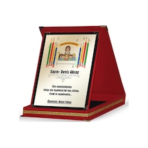Kişiye Özel Kırmızı Plaket öğretmenler Günü Temalı-14