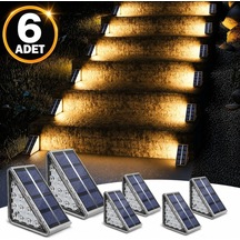 Tr 6'li Solar Basamak Işığı 10 Led Güneş Enerjili Merdiven Bahçe Aydınlatması