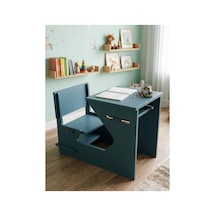 Ergonomik Ahşap Çocuk Çalışma Masası Ve Sandalyesi Seti, Aktivite, Oyun Ve Okuma Masası Seti, Montessori Ahşap Çocuk Aktivite Masası Ve Sandalyesi Mavi