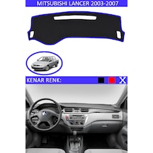 808 Group Mitsubishi Lancer 2003-2007 İçin Uygun Torpido Koruma Halısı Siyah Kenar Renk Mavi