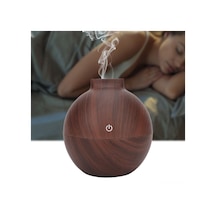 Springsun Ev Ve Ofis İçin 130ml Usb Nemlendirici, 7 Renkli Led Işığı, Sessiz Çalışma, Kuru Yakma Koruması, Derin Ahşap Desenli