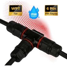 Su Geçirmez Saha Montaj Konnektör Ip68, Su Geçirmez Kablo T 6 Pin