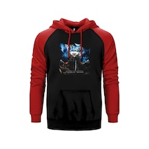 Born Of Osiris The Eternal Reign Kırmızı Renk Reglan Kol Kapşonlu Sweatshirt Kırmızı