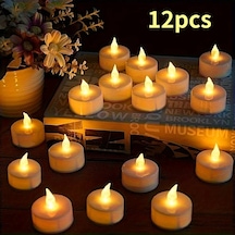 Willowhaven 12'li Sıcak Beyaz Led Mum, Pilsiz Dekoratif Aydınlatma, Parti Düğün Ev Dekoru Diğer
