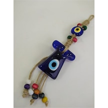 Renkli Kaftan Nazar Boncuğu Makrome Duvar Dekoru 7x6 Cm