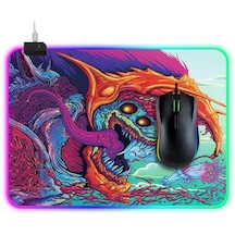 Bilgisayar Canavarı Desenli Işıklı Mouse Pad