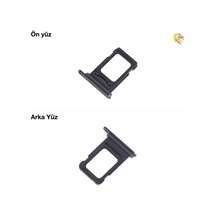 Apple iPhone Uyumlu 15 Sim İç Yuvası Çiftli Siyah Çiftli Sim Yuvası İkili Sim Tepsisi Çiftli Sim Aparatı Dual Sim