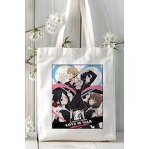 Art Hediye Kaguya-sama: Love İs War Baskılı Bez Omuz Çantası Kişiye Özel Model 1 Çok Renkli