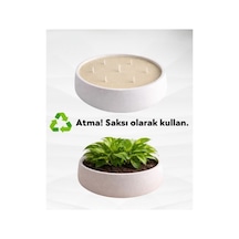 El Yapımı 1,5 Kg Beton Taş Kase Mum - Büyük Boy, Beyaz, Modern Dekoratif Mu