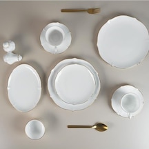 Evaliza Magnolia Premium Gold 36 Parça 6 Kişilik Kahvaltı Takımı Beyaz