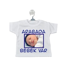 Fotoğraflı Arabada Bebek Var Uyarı Levhası Mini Tişört (Erkek)