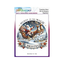 Yılbaşı Noel Baba Ütü İle Yapışan Tişört Tekstil Transfer Dtf Baskı 1921