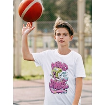 Sevbano Unisex Mind Like A Sponge Baskılı Süngerbob Çizgi Film Çocuk Tişö Beyaz