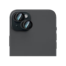 İphone Uyumlu 15 Plus Caseworld Alloy Serisi Oleofobik Anti Reflective Kamera Lens Koruyucu Siyah