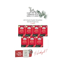7 Adet 40'lı Klasik English Breakfast Demlik Poşet Çay 80 G Ve Rakun Kupa Hediye
