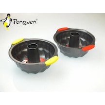 Penguen Kek Kalıbı Slikon Tutacaklı Teflon Kek Kalıbı