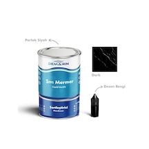 Sıvı Mermer Liquid Marble - Parlak Siyah Üzerine Beyaz Desen 4 KG