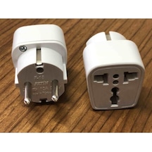2 Adet Üniversal Çevirici Priz Amerikan Ingiliz Topraklı Elektrik Fiş Dönüştürücü Adaptör