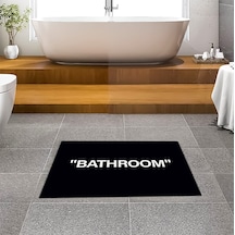 Evaşk Banyo Paspası İpeksi Kadifemsi Halı Yüzey Kaymaz Taban 60x90 BM01860S Siyah